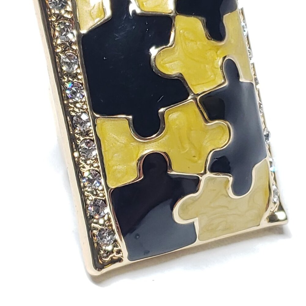 NWT Camille Lucie ๐ Yellow & Black Puzzle Ring & Earring Set โ Size 8 - Picture 4 of 6